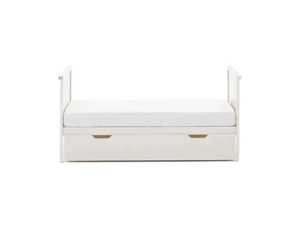 Obaby White Evie Mini Cot Toddler Bed - Bedroom View