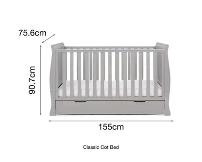 Obaby Stamford Classic Sleigh Cot Bed 3 Piece Room Set