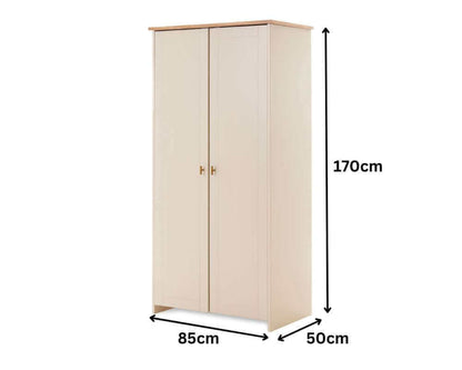 Obaby Cashmere Evie Double Wardrobe Dimensions - White Background