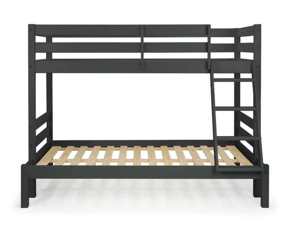 Front view Image of triple Sleeper Bunk Bed - Anthracite - white background