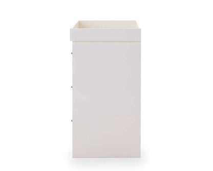 Obaby White Evie Changing 3 Draw Unit Side View - White Background