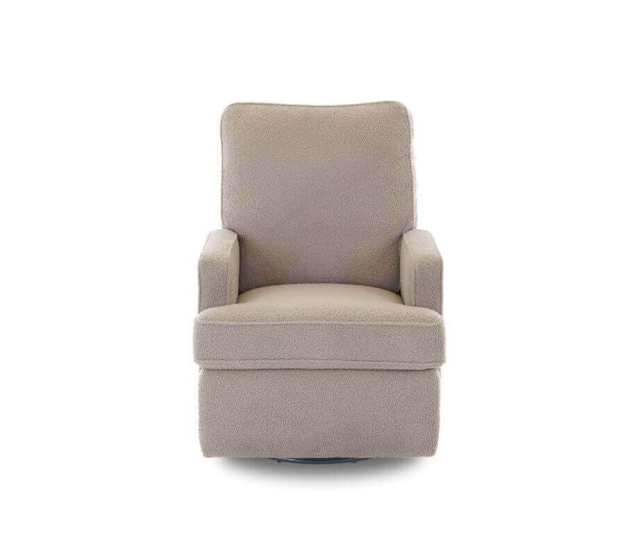 Madison Electric Swivel Glider Recliner Chair – Teddy Fabric - Truffle - White Background