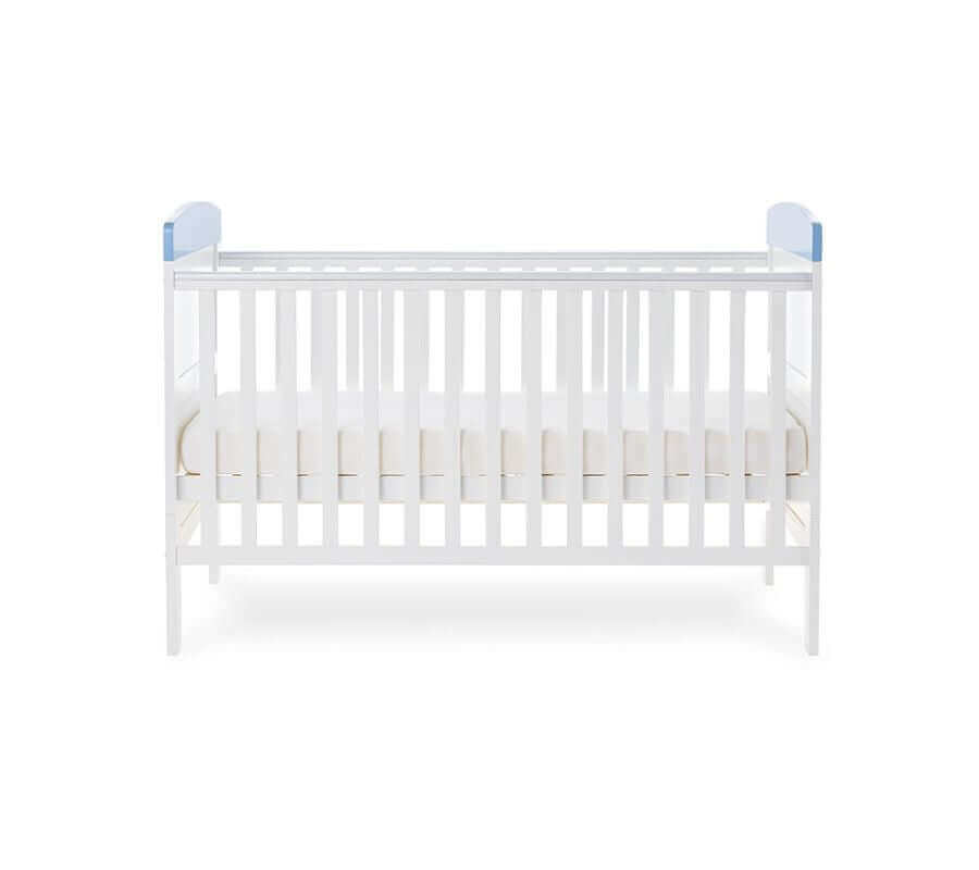 Obaby Grace Inspire Cot Bed With Mattress - Little Prince/Princess - White Background