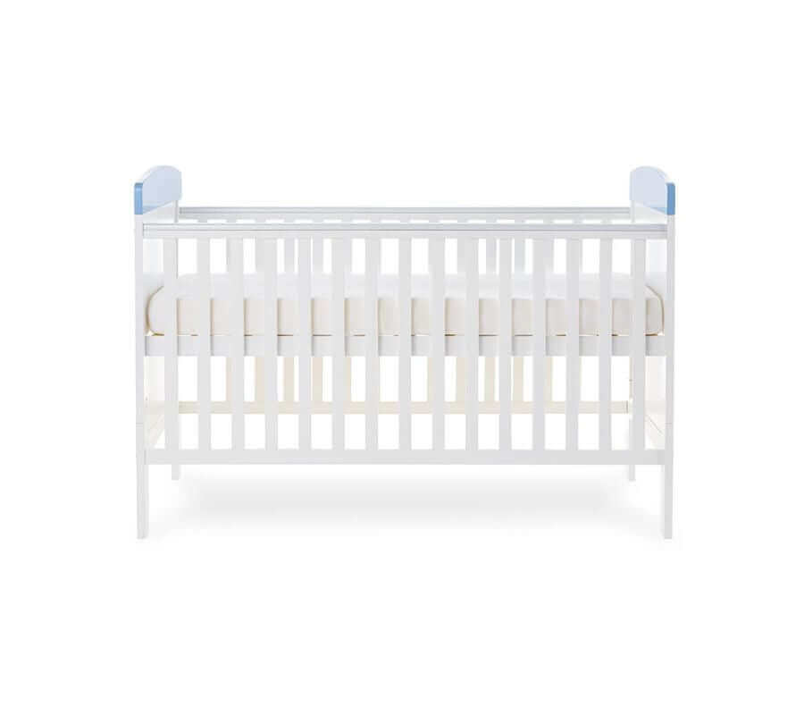 Obaby Grace Inspire Cot Bed With Mattress - Little Prince/Princess - White Background