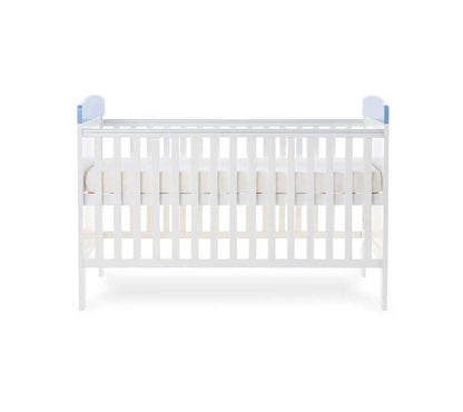 Obaby Grace Inspire Cot Bed With Mattress - Little Prince/Princess - White Background