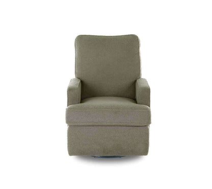 Madison Swivel Glider Recliner Chair – Teddy Fabric - Olive - White Background