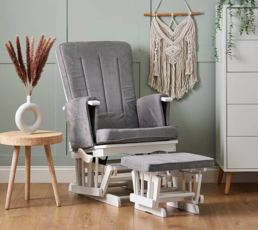 Deluxe Reclining Glider Chair and Stool- Romm Image