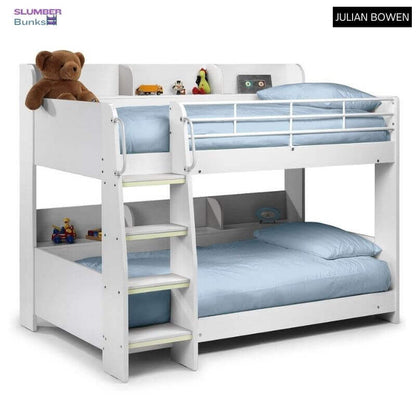 Julian Bowen Domino Bunk Bed - White - Front Side View - White Background