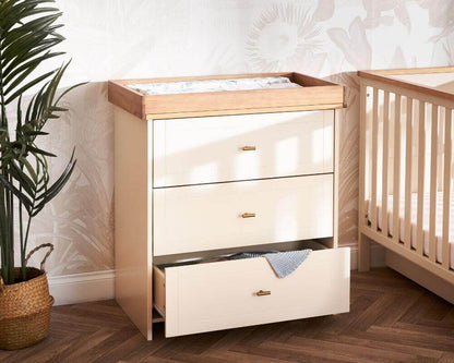 Obaby Cashmere Evie Changing 3 Draw Unit - Bedroom Setting