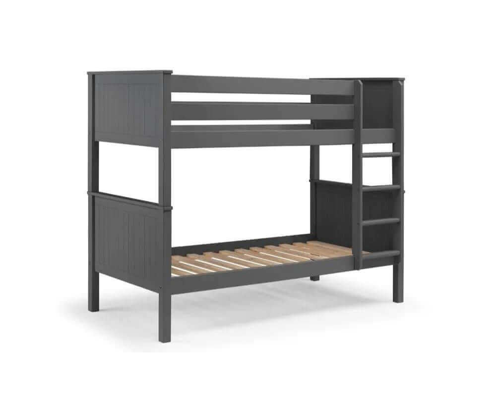  Front side view of a bunk bed with white background - Anthracite Grey