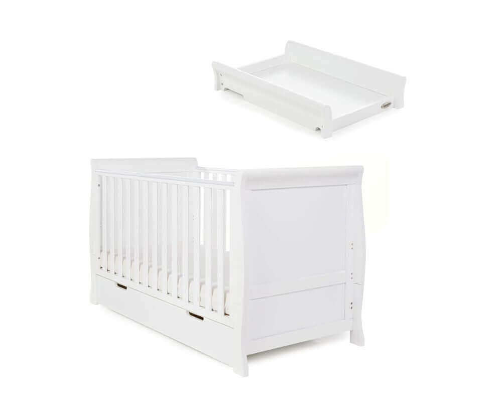 Stamford Space Saver Cot & Cot Top Changer - White