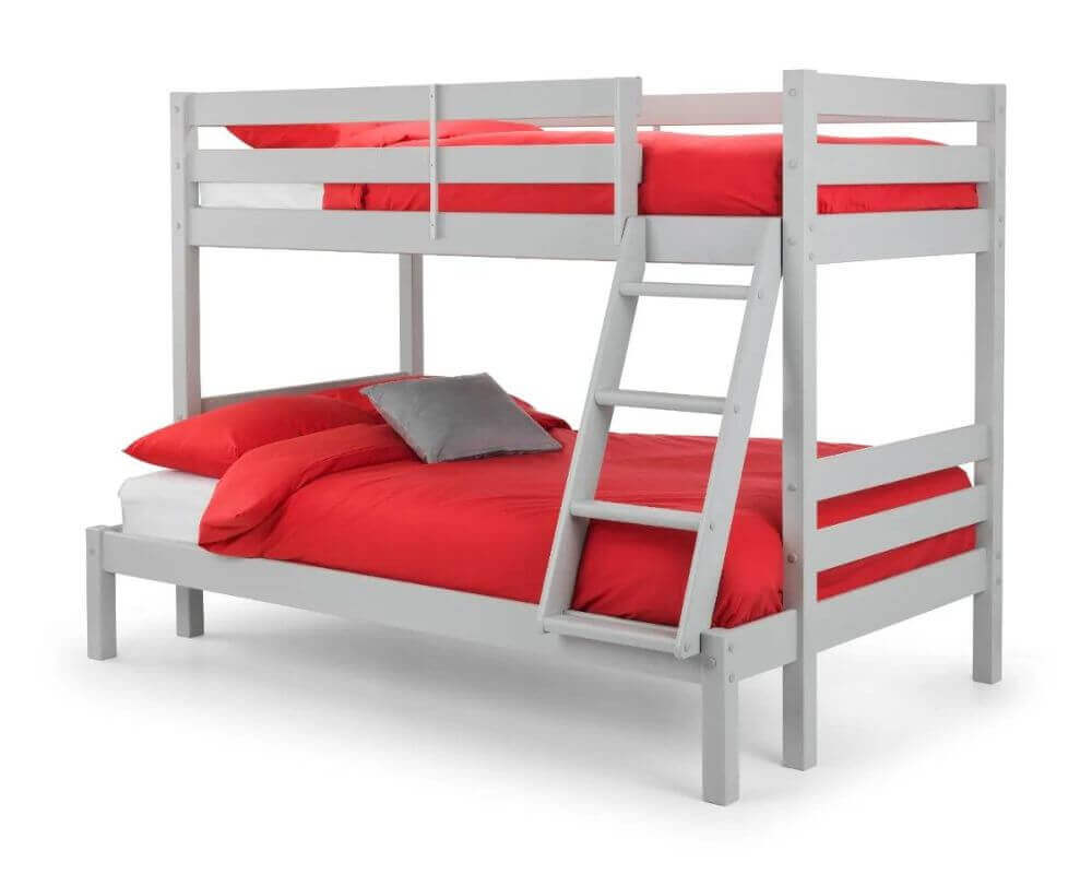 Image of triple Sleeper Bunk Bed - Dove Grey - White Background