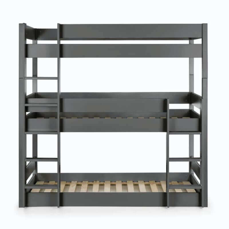 Julian Bowen Trio Bunk Bed - Anthracite - Front View - White Background