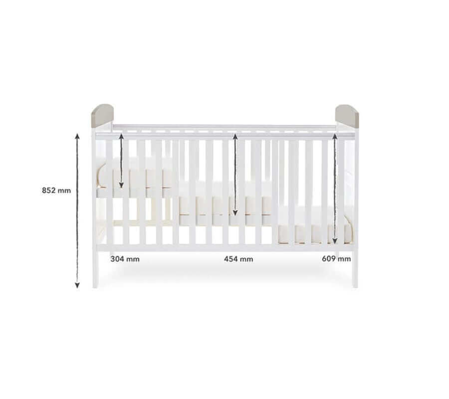 Grace Inspire Cot Bed & Under Drawer - White Background