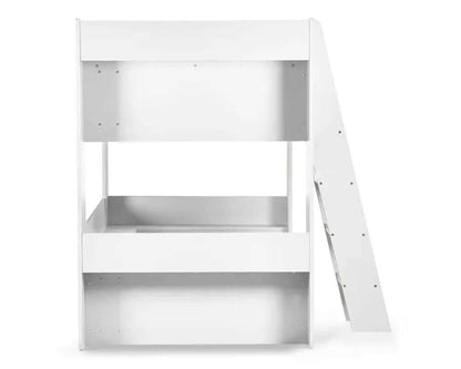 Side view of a white bunk bed - White Background