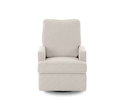 Madison Electric Swivel Glider Recliner Chair – Teddy Fabric - Ivory - White Background