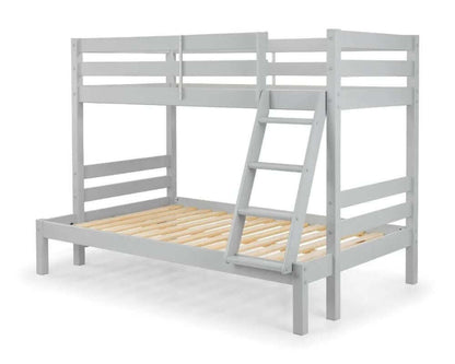 Front side Image of triple Sleeper Bunk Bed - Dove Grey - White Background