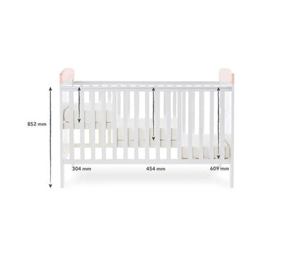 Grace Inspire Cot Bed & Under Drawer - White Background