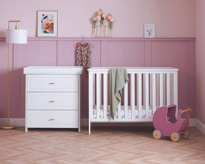 Obaby White Evie Mini 2 Piece Room Set - Bedroom Setting