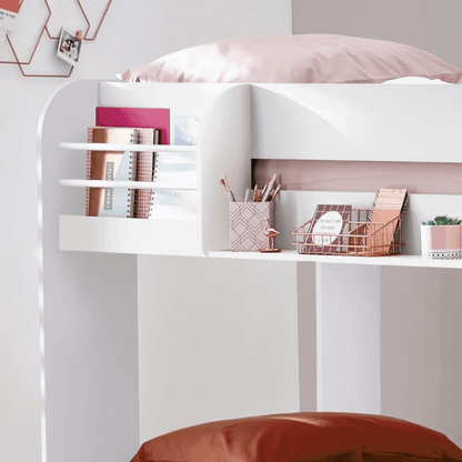 Julian Bowens Mars Bunk Bed & Underbed - View Of Top Bunk Shelving