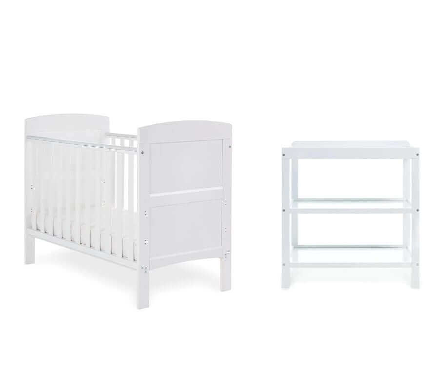 Grace Mini 2 Piece Cot Bed Room Set - White Background