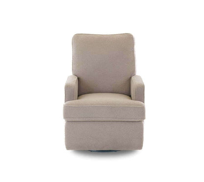 Madison Swivel Glider Recliner Chair – Teddy Fabric - Truffle - White Background