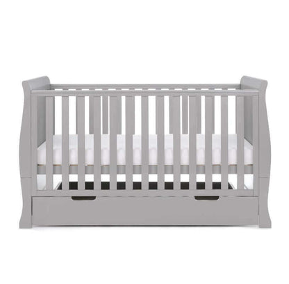 Obaby Stamford Classic Cot Bed - Soft Grey - White Background