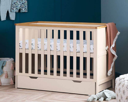 Obaby Cashmere Evie Mini Cot Bed - With Under Draw - Bedroom View