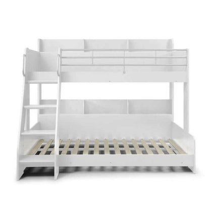 Julian Bowen Domino Triple Sleeper Bunk Beds - White - Front View - White Background