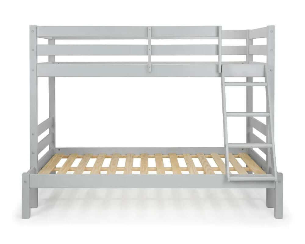 Front view Image of triple Sleeper Bunk Bed - Dove Grey - White Background