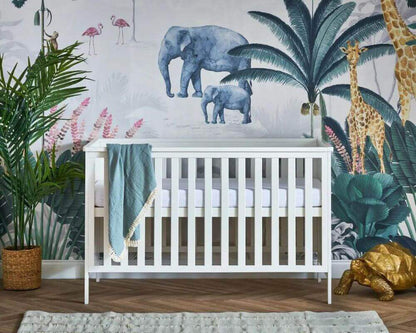 Obaby White Evie Cot Bed - Bedroom View