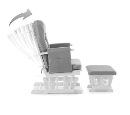 Reclining Glider Chair and Stool - White Background