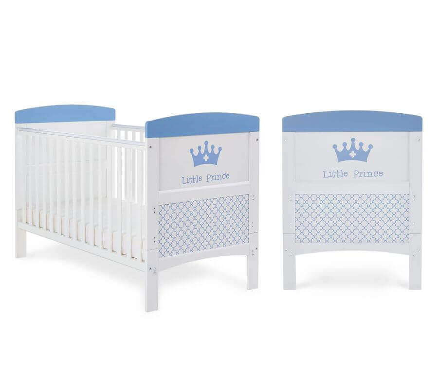 Obaby Grace Inspire Cot Bed Little Prince & Princess - White Background