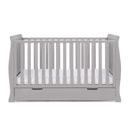 Obaby Stamford Classic Cot Bed - Soft Grey - White Background