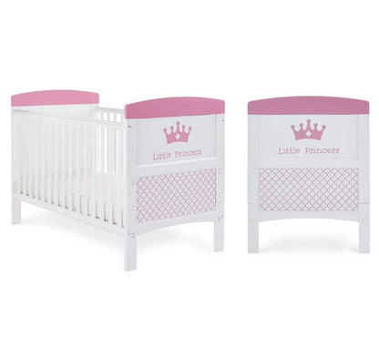 Obaby Grace Inspire Cot Bed Little Prince & Princess - White Background