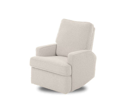 Madison Electric Swivel Glider Recliner Chair – Teddy Fabric - Ivory - White Background