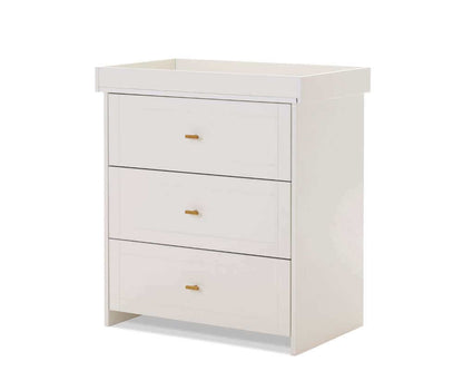 Obaby White Evie Changing 3 Draw Unit - White Background