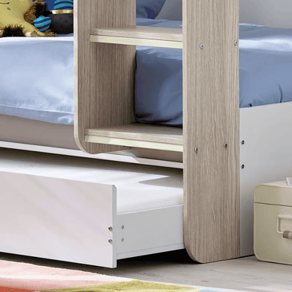  Mars Bunk Bed - Oak - Showing Underbed