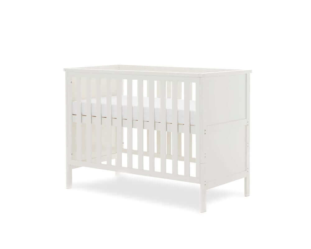 Obaby White Evie Mini Cot Bed - Bedroom View