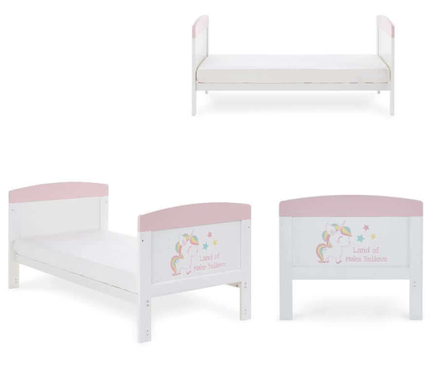 Obaby Grace Inspire Cot Bed - Unicorn - White Background