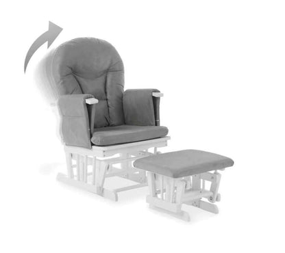 Reclining Glider Chair and Stool - White Background