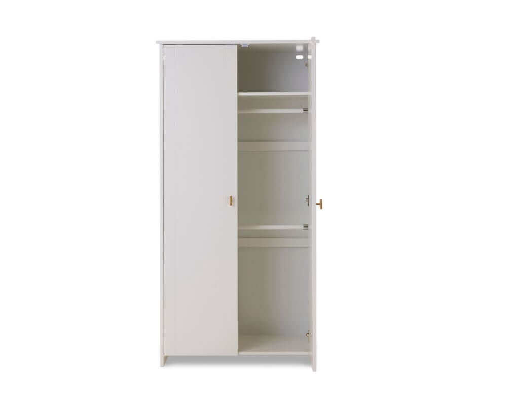 Obaby White Evie Double Wardrobe - Door Open White Background