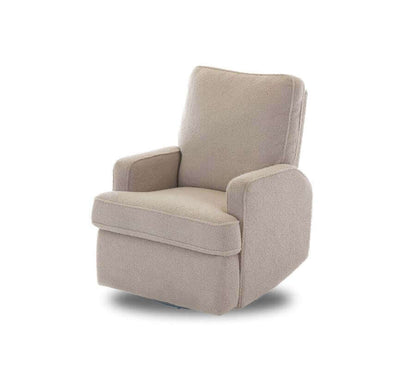 Madison Swivel Glider Recliner Chair – Teddy Fabric - Truffle - White Background