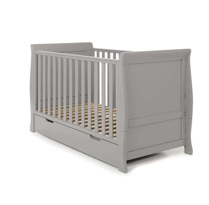 Obaby Stamford Classic Cot Bed - Soft Grey - White Background