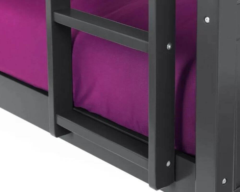 Bottom Ladder View - Julian Bowen Anthracite Bella Bunk Bed 