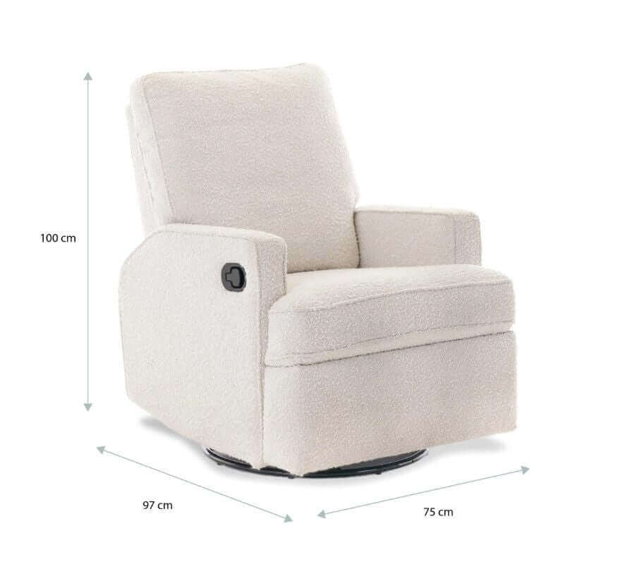 Madison Swivel Glider Recliner Chair - White Background