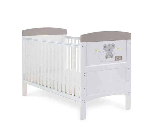 Grace Inspire Cot Bed Hello World Koala - White Background