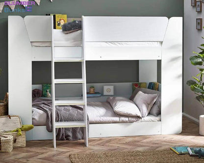 Front view of a white bunk bed - bedroom setting