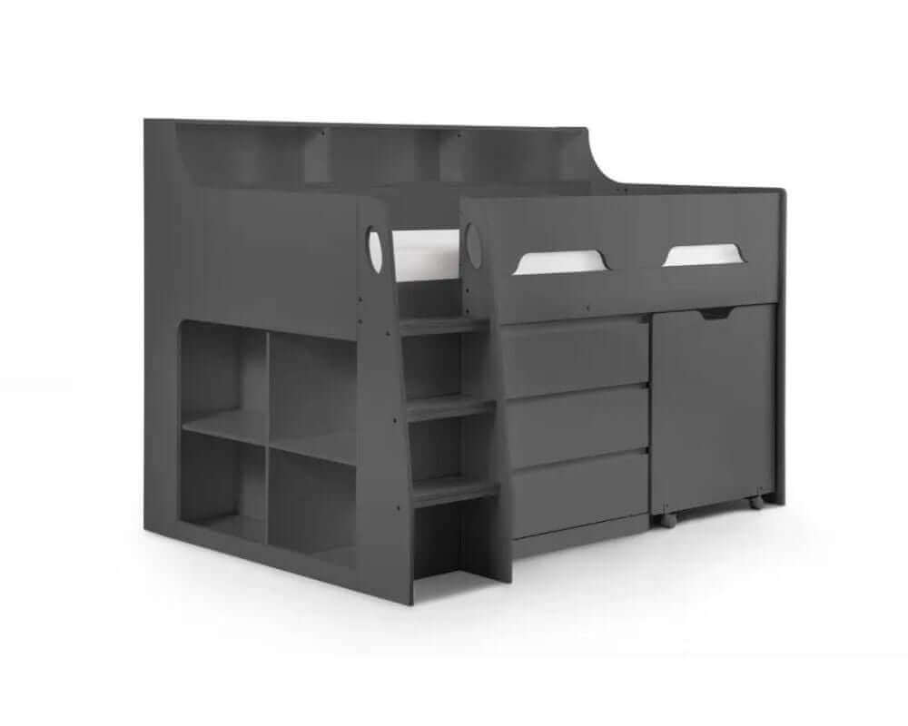 Image of dark grey cabin bed - White background