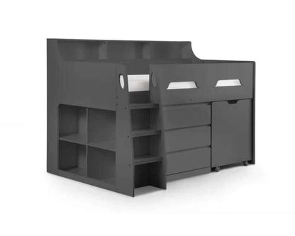 Image of dark grey cabin bed - White background